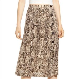 Snake printed midi skirt